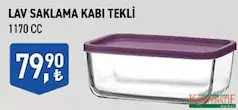 LAV SAKLAMA KABI TEKLİ 1170 ML